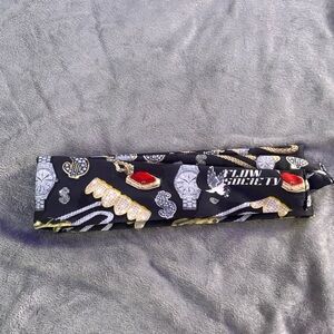 Black and Gold Bandana with Graphic Print